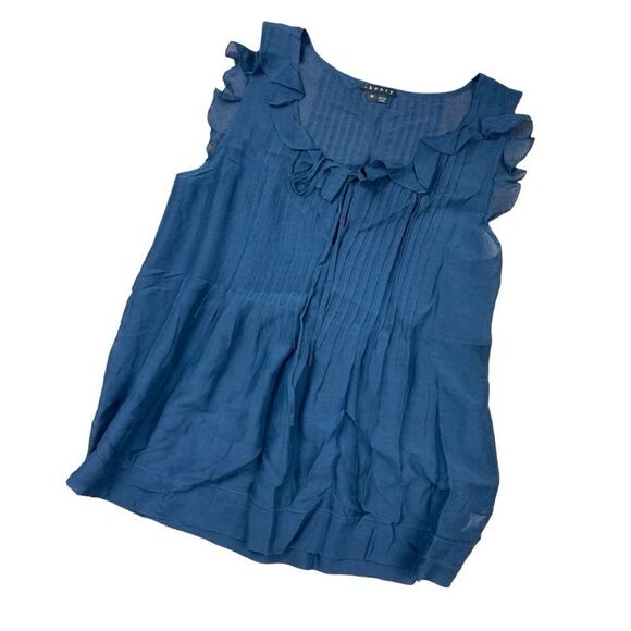 Theory Tops - Theory pintuck pleated ruffle silk blend blouse